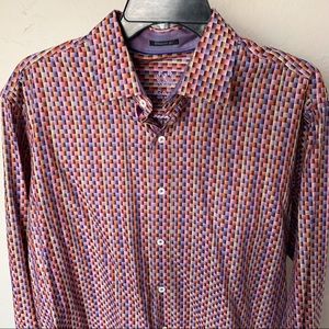 BUGATCHI Long Sleeve Button Down Dress Shirt